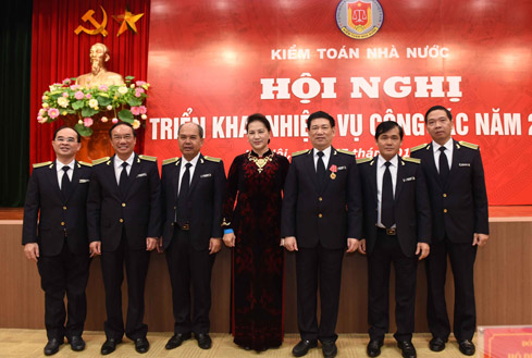 Chủ tịch Quốc hội Nguyễn Thị Kim Ngân dự Hội nghị triển khai nhiệm vụ năm 2018 của Kiểm toán Nhà nước